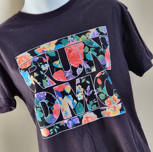 Run Dmc Tops - Run DMC floral logo graphic t shirt nwt